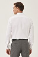 Altınyıldız Classics Erkek Beyaz Tailored Slim Fit Dar Kesim Düğmeli Yaka Oxford Gömlek