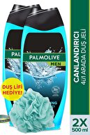 Palmolive Men Sport 4ü1 Arada Canlandırıcı Duş Jeli 500 ml x 2 Adet +Duş Lifi Hediye