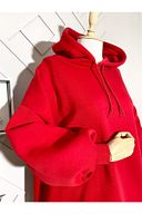 Oversize Şardonlu Sweat Kırmızı 101