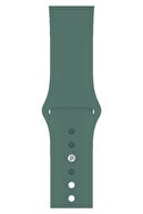 Fibaks Çam Yeşili Apple Watch 44mm A+ Yüksek Kalite Spor Klasik Silikon Kordon Kayış Bileklik