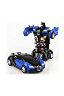 ni-ag Transformers Robot Çek Bırak 1:32 Kendinden Robota Dönüşebilen Araba Bugatti