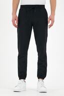 شلوار ورزشی مردانه مشکی با جیب‌های پشت و پهلو، شلوار لاستیکی معمولی-thumb