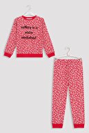 Penti Kız Çocuk Red Florals 2li Pijama Takımı