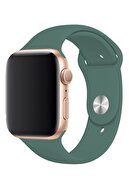 Fibaks Çam Yeşili Apple Watch 44mm A+ Yüksek Kalite Spor Klasik Silikon Kordon Kayış Bileklik