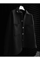 ablukaonline Oversize Basic Rahat Ceket Siyah
