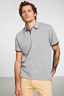GRIMELANGE Noah Örme Comfort Fit Polo Yaka T-shirt Düz Renk Grimelanj Polo Yaka