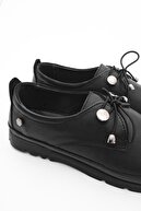 Marjin Kadın Hakiki Deri Comfort Ayakkabı Demas Siyah