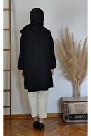 Mertler Giyim Kadın Fermuarlı Kapüşonlu Yazlık Ayrobin Kumaş Cepli Tunik Ceket