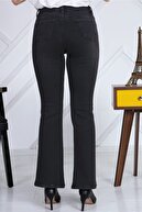 Gül Moda Antrasit Ispanyol Paça Likralı Yüksek Bel Kot Pantolon Jeans G00ipsi