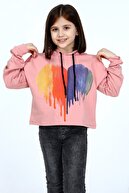 Stiloda Kız Çocuk Pudra Rengi Kapüşonlu Kıyafet Sweatshirt So5rc21974