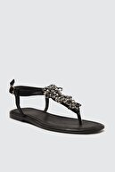 Trendyol Shoes Siyah Taşlı Kadın Sandalet TAKSS21SD0005