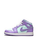 Nike Aır Jordan 1 Mıd Purple Aqua Dar Kalıp
