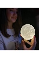 AY CONCEPT Pilli 3d Ay Lamba Fotoğraflı Ay Gece Lambası Doğum Günü Sevgili Hediyeleri (9cm)
