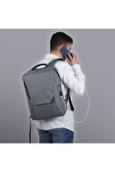 My Valice Smart Bag Active Usb Şarj Girişli Slim Notebook Sırt Çantası Gri