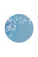 Realhomes Gökyüzü Temalı Ağaç Motifli Yuvarlak Fermuarlı Sandalye