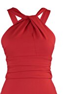TRENDYOLMİLLA Kırmızı Yaka Detaylı  Elbise TPRSS21EL1492
