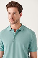 Avva Erkek Su Yeşili Polo Yaka %100 Pamuk Düz T-shirt E001004
