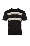 TRENDYOL MAN Siyah Erkek Basic Slim Fit %100 Pamuklu Baskılı Kısa Kollu T-Shirt TMNSS20TS0092