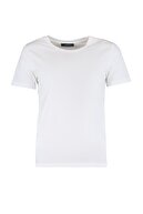 TRENDYOLMİLLA Beyaz Bisiklet Yaka Basic Örme T-Shirt TWOSS20TS0133