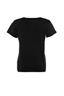 TRENDYOLMİLLA Siyah-Gri Melanj V Yaka 2'li Paket Örme T-Shirt TWOSS20TS0142