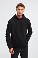 GRIMELANGE Epıc Örme Comfort Fit Sweatshirt Nakışlı / Işlemeli Siyah Kapüşonlu