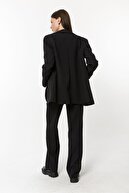 Jojua Kadın Oversize Ceket Palazzo Pantolon Takım Siyah