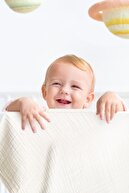tinylamb Cuddle %100 Pamuk Bebek Müslin Örtü Krem Rengi