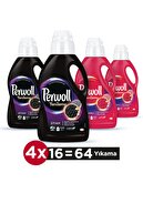 Perwoll Hassas Bakım Sıvı Çamaşır Deterjanı 4 x 1L (64 Yıkama) 2 Siyah + 2 Renkli Yenileme