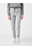 Koton Kadın Gri Şerit Detaylı İşlemeli Pijama Altı