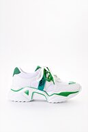 Bambi Beyaz Yeşil Kadın Sneaker K01512438309
