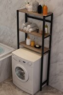 Morpanya Çamaşır Makinesi Üstü Düzenleyici Raf Banyo Dolabı Rafı Makina Üstü Dolap Raf Ceviz
