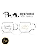Perotti Good Morning 400 ml 2'li Cam Kupa Magnolya Bardağı