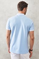Altınyıldız Classics Erkek Açık Mavi Slim Fit Dar Kesim Polo Yaka %100 Pamuk Tişört