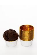 مقوای سفید براق قالب کیک 25 تکه لبه روکش طلا در فر پخش نمی شود کیک مافین 6.5x4 سانتی متر-thumb