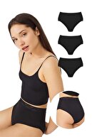 Cottonhill Basic Yüksek Bel Lazer Kesim Bikini Külot 3'lü Paket - 3