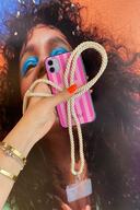 طلسم بند یقه تلفن بژ ترند سازگار با تمام قاب ها-thumb