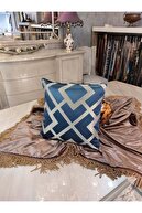 Asil Kare Desenli Saten Dokuma Kumaş Iç Fermuarlı Astarlı Elyaf Sünger