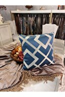 Asil Kare Desenli Saten Dokuma Kumaş Iç Fermuarlı Astarlı Elyaf Sünger