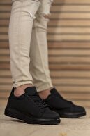 Riccon 3D Baskılı Siyah Siyah Erkek Sneaker