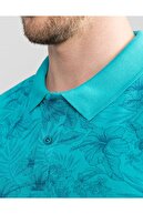 Tudors Slim Fit Polo Yaka Çiçek Desenli Erkek T-shirt