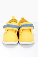 Pommy Kids Şerit Detaylı Cırt Cırtlı Sarı Unisex Bebek Ayakkabısı