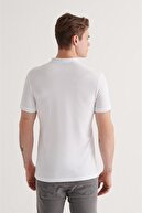 Avva Erkek %100 Pamuk Beyaz Polo Yaka Düz T-shirt E001004
