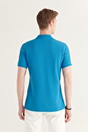 Avva Erkek %100 Pamuk Koyu Mavi Polo Yaka Düz T-shirt E001004