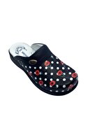 Navy Blue Dot Floral Pattern