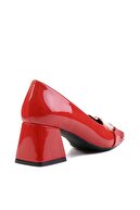 Bambi Kırmızı Rugan Kadın Klasik Topuklu Ayakkabı M0840534098