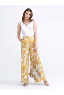 Xint Kadın Sarı Rahat Kesim Desenli Pantolon
