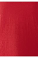 Mavi V Yaka Kırmızı Basic Tişört Fitted / Vücuda Oturan Kesim 168260-30734