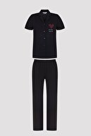 Penti Siyah Ent Heart Gömlek Pijama Takımı