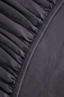 ELY PARKER (Pamuklu Penye) Çift Kişilik Lastikli Çarşaf (Yüksek Yataklara Uygun) Siyah (30 cm Derinlik)