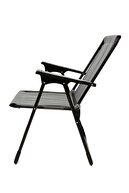 صندلی کمپینگ Natura 4 Pieces صندلی پیک نیک تاشو با جا جام مستطیل خاکستری-thumb